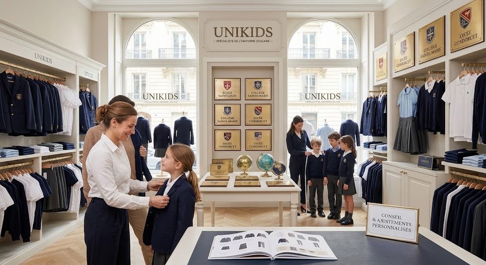 Intérieur boutique Unikids – conseil et ajustements personnalisés